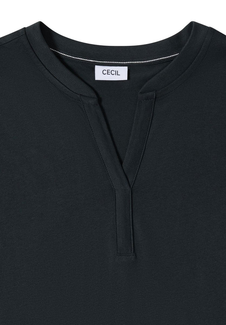 Shirt mit Split Neck im Tunika-Look