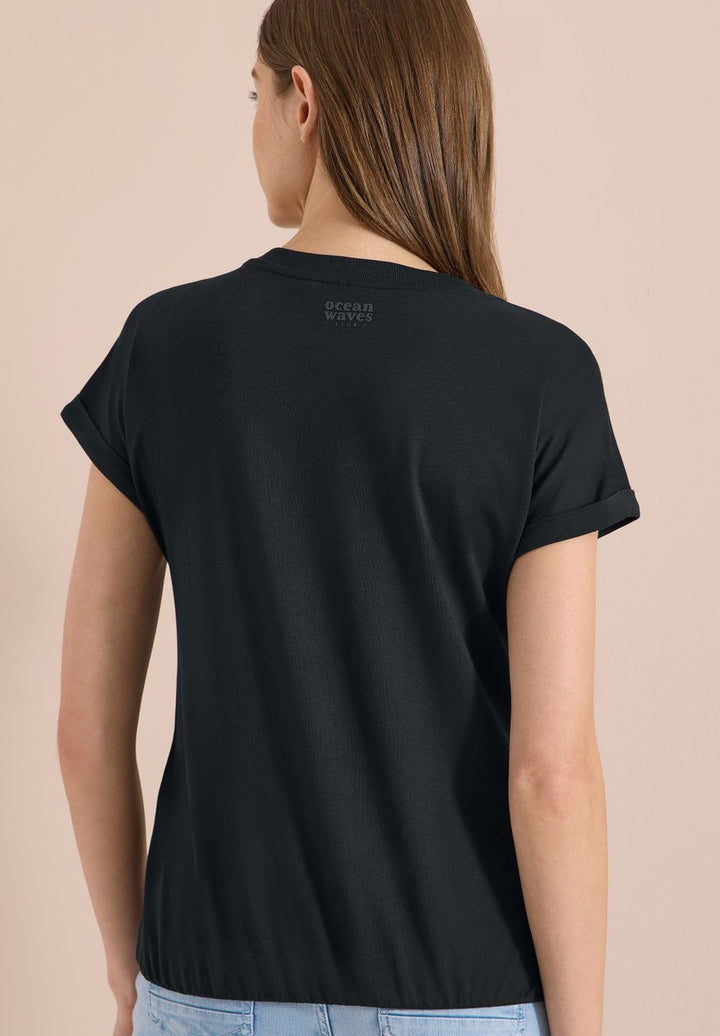 Shirt mit Split Neck im Tunika-Look