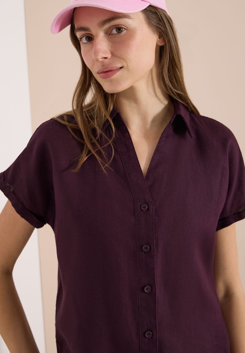Dropped Shoulder Bluse aus Leinen