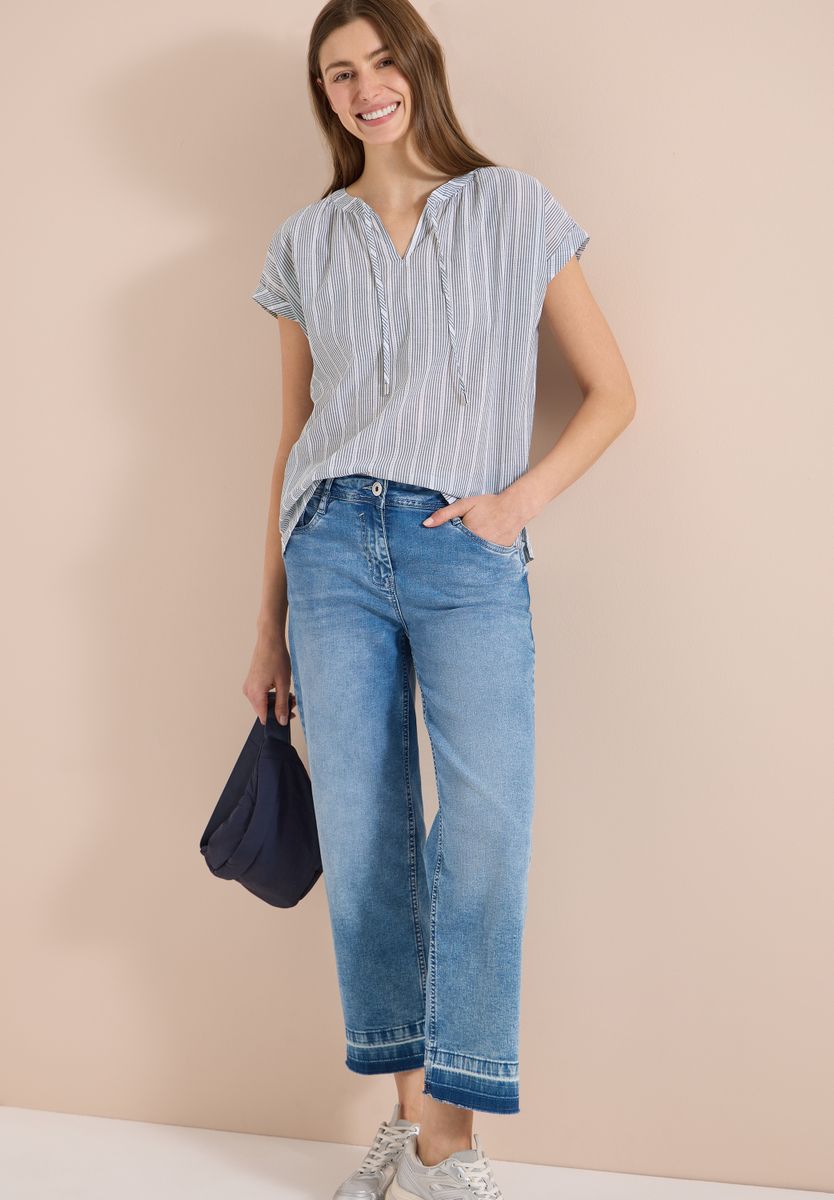 Dropped Shoulder Bluse mit Struktur
