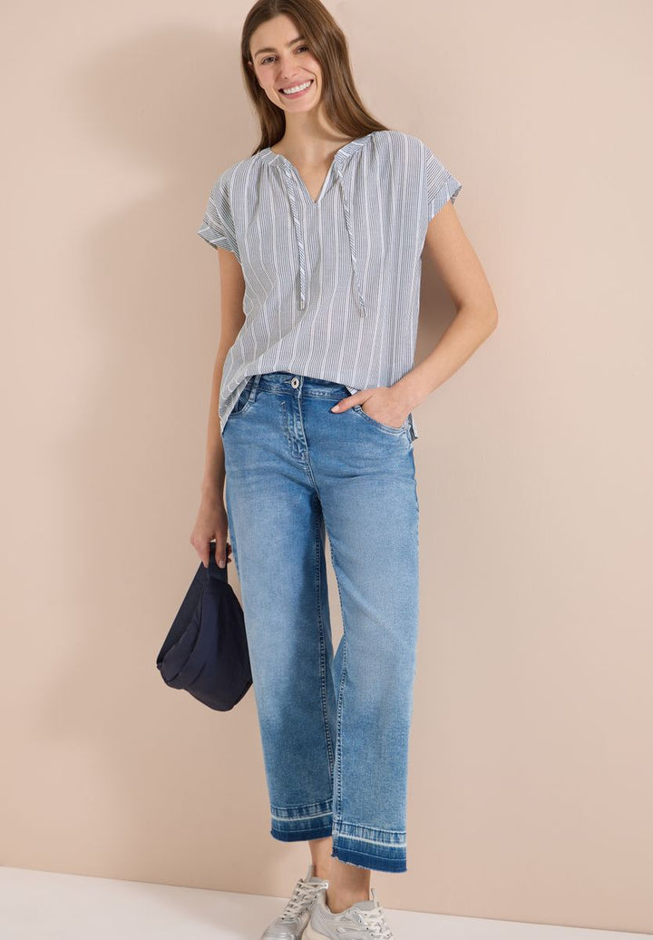 Dropped Shoulder Bluse mit Struktur