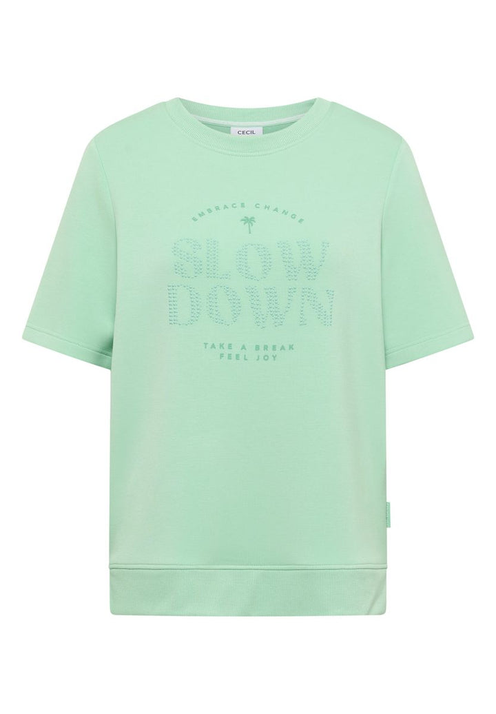 Kurzarm Sweatshirt mit Wording