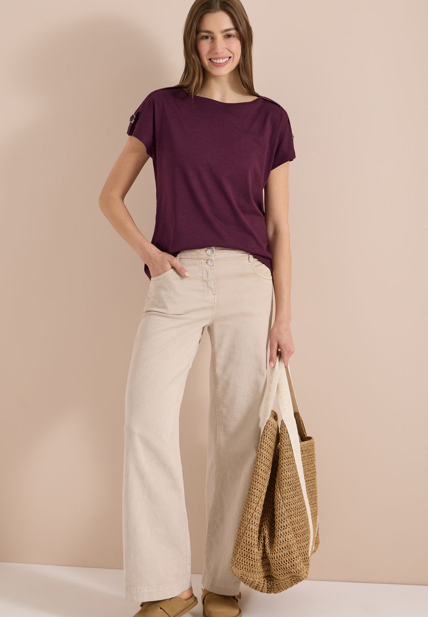 Kurzarm Shirt mit Schnallendetail