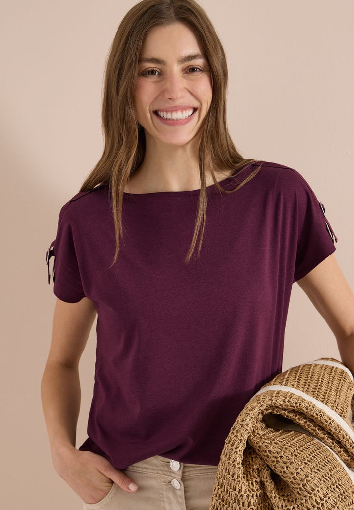 Kurzarm Shirt mit Schnallendetail