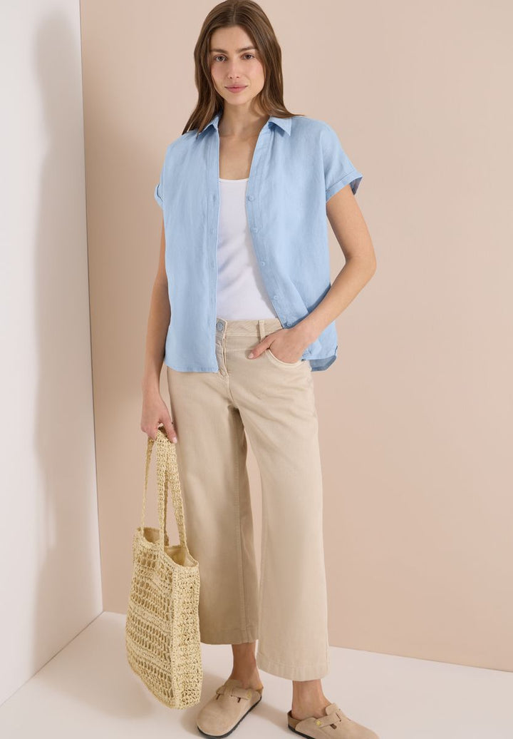 Dropped Shoulder Bluse aus Leinen