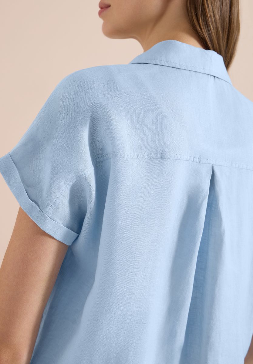 Dropped Shoulder Bluse aus Leinen