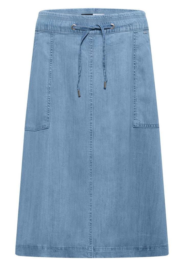 Midi-Rock mit Taschen in Denim-Optik