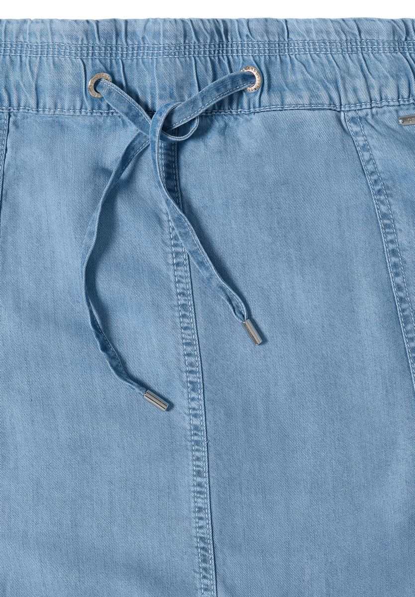 Midi-Rock mit Taschen in Denim-Optik