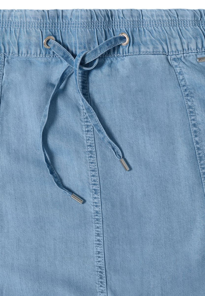 Midi-Rock mit Taschen in Denim-Optik