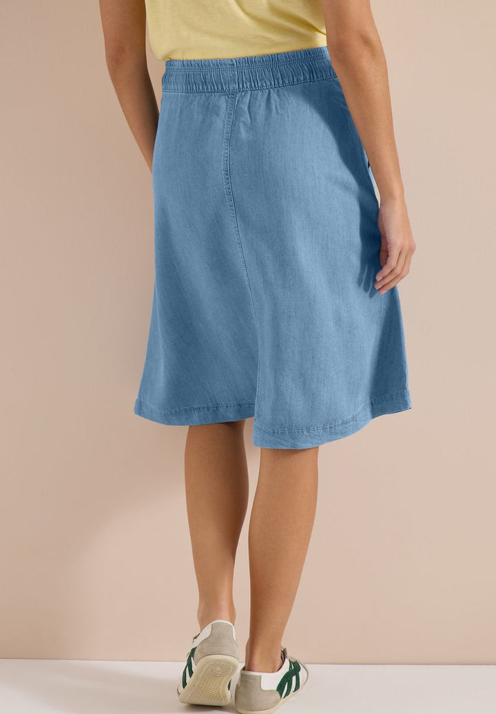Midi-Rock mit Taschen in Denim-Optik