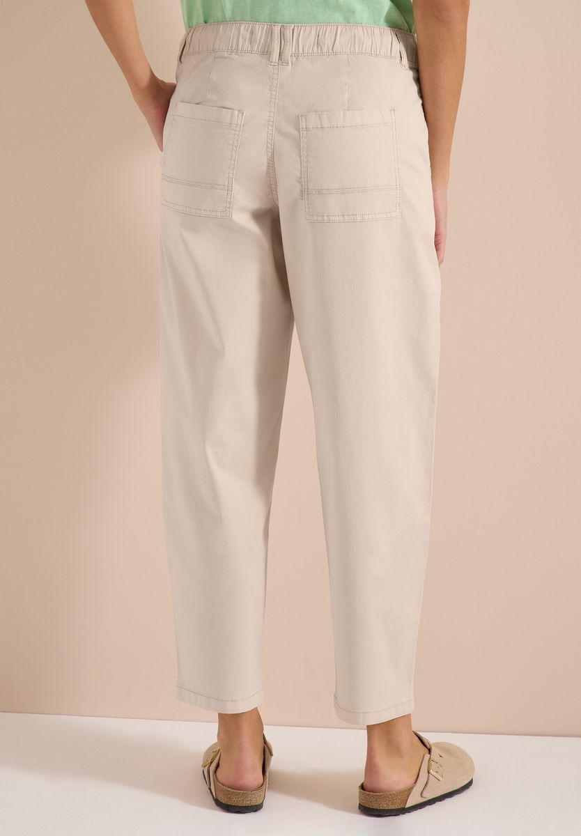 Mid Waist Barrel Leg Hose im Casual Fit