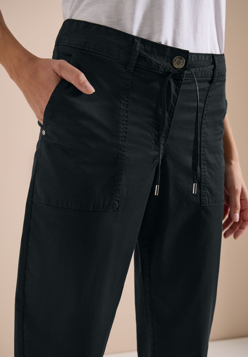 Mid Waist Barrel Leg Hose im Casual Fit