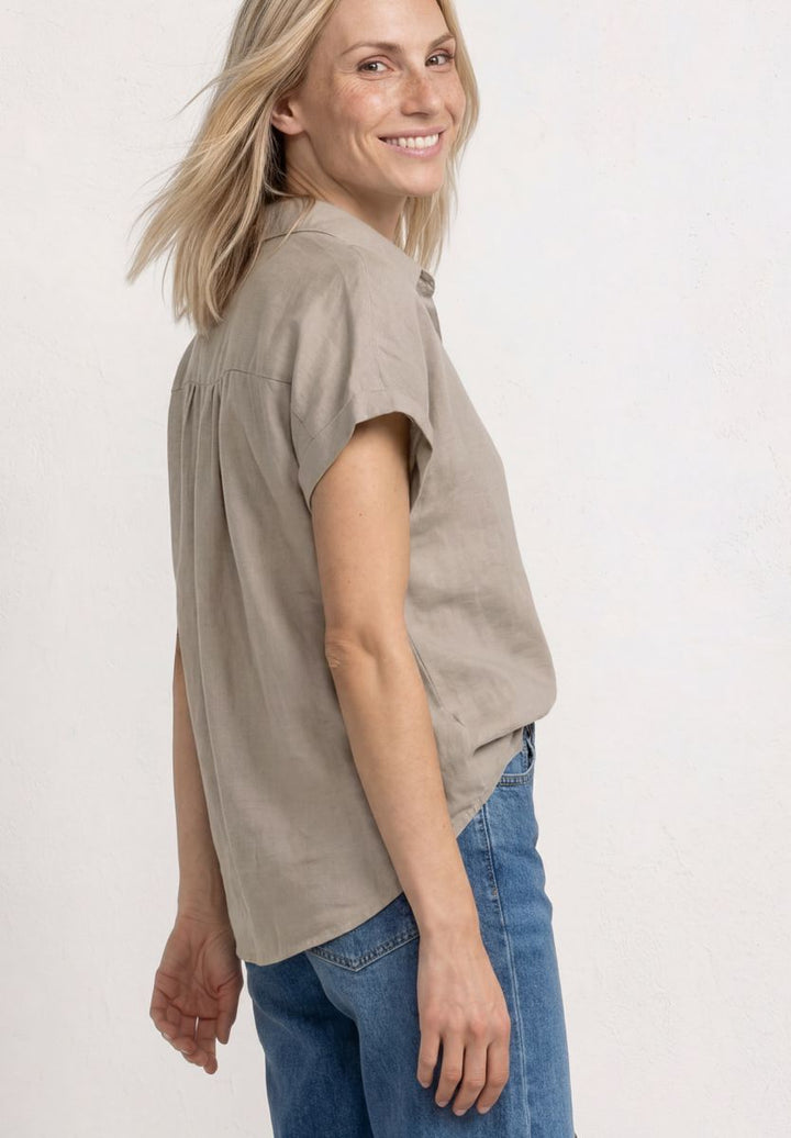 Dropped Shoulder Bluse aus Leinen