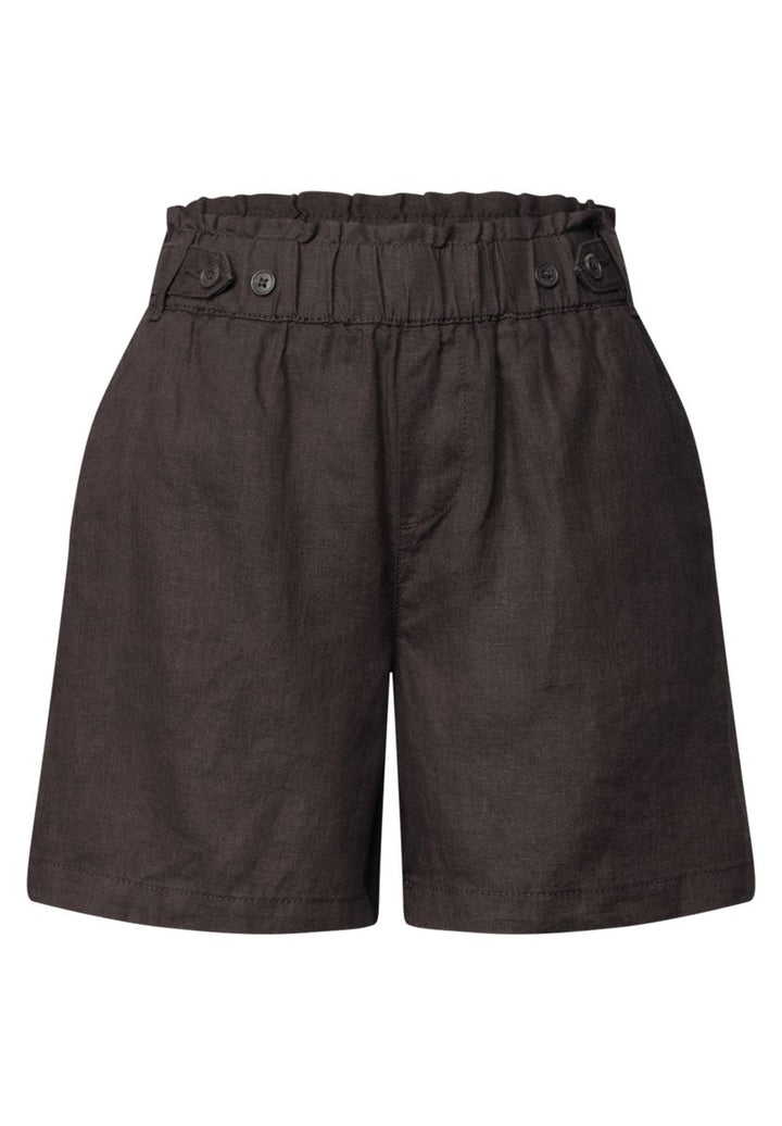 Shorts aus Leinen mit Paperbag-Bund