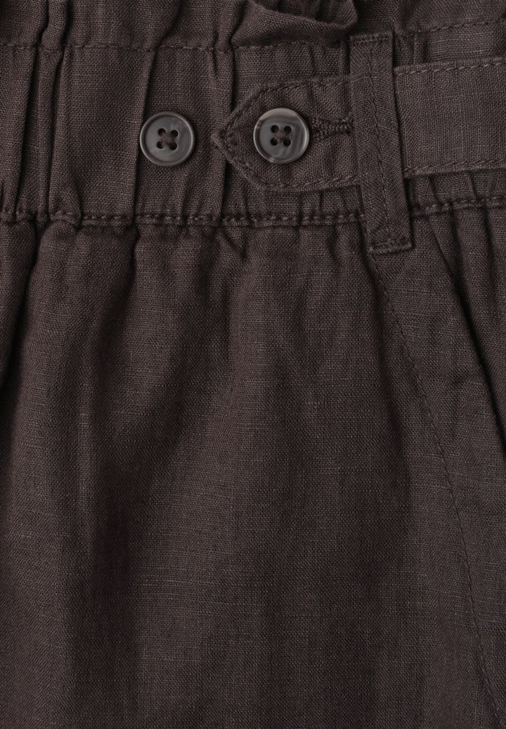Shorts aus Leinen mit Paperbag-Bund