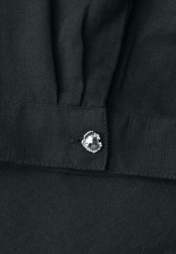 Kurzarm Hemdbluse in Unifarbe