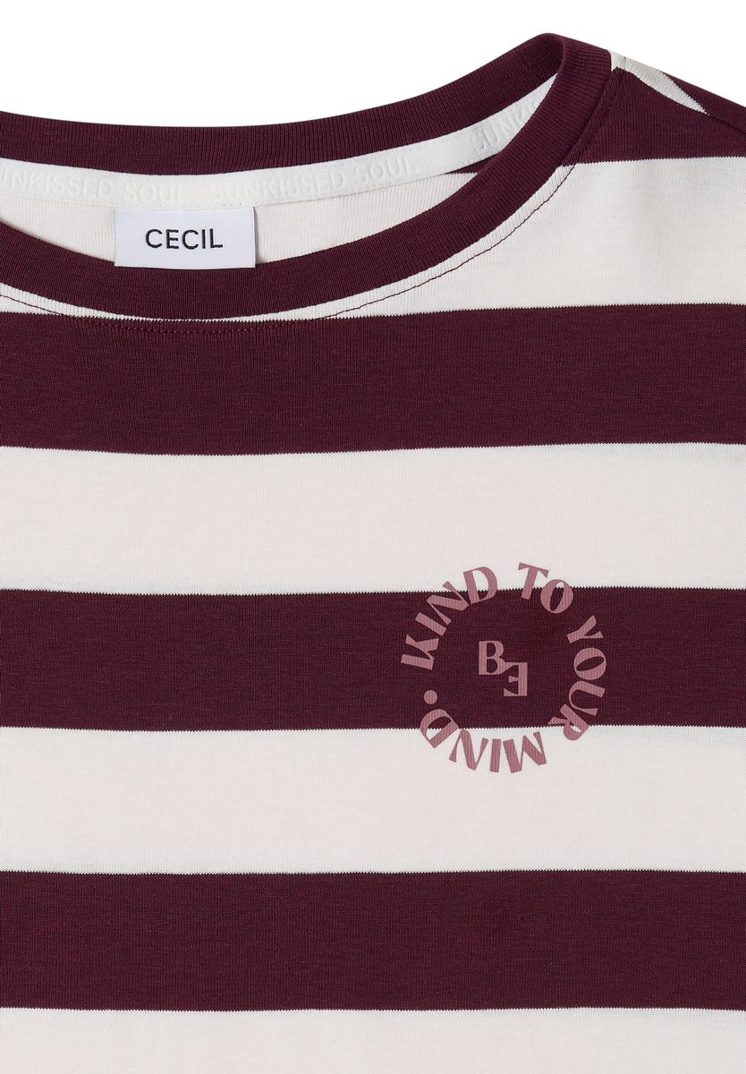 T-Shirt mit Streifen und Printdetail