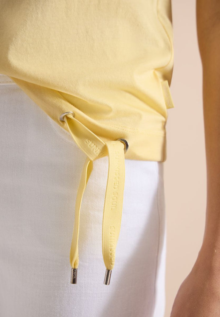 T-Shirt mit Boatneck und Mesh-Einsatz