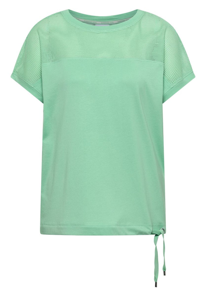 T-Shirt mit Boatneck und Mesh-Einsatz