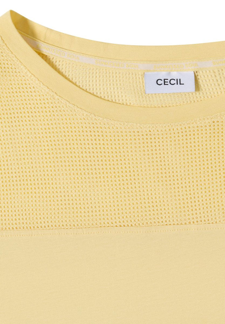 T-Shirt mit Boatneck und Mesh-Einsatz
