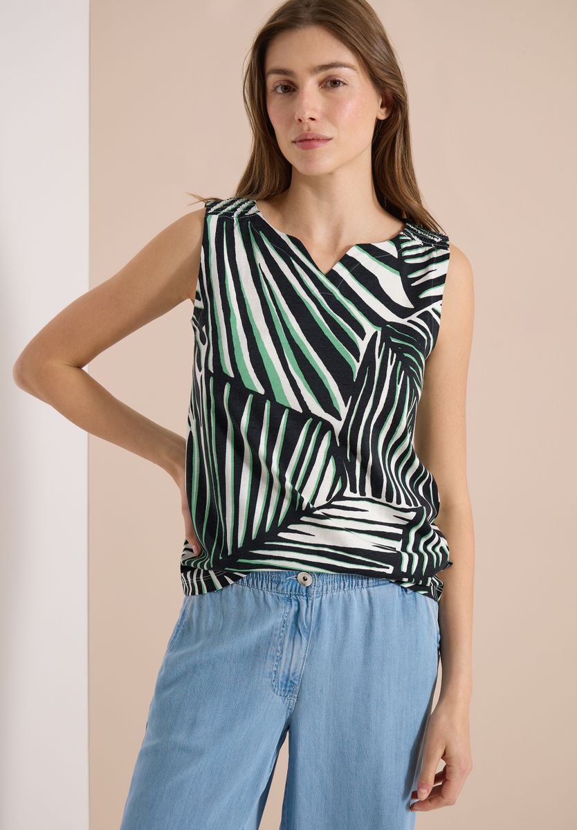 Top aus Jersey mit Grafikprint