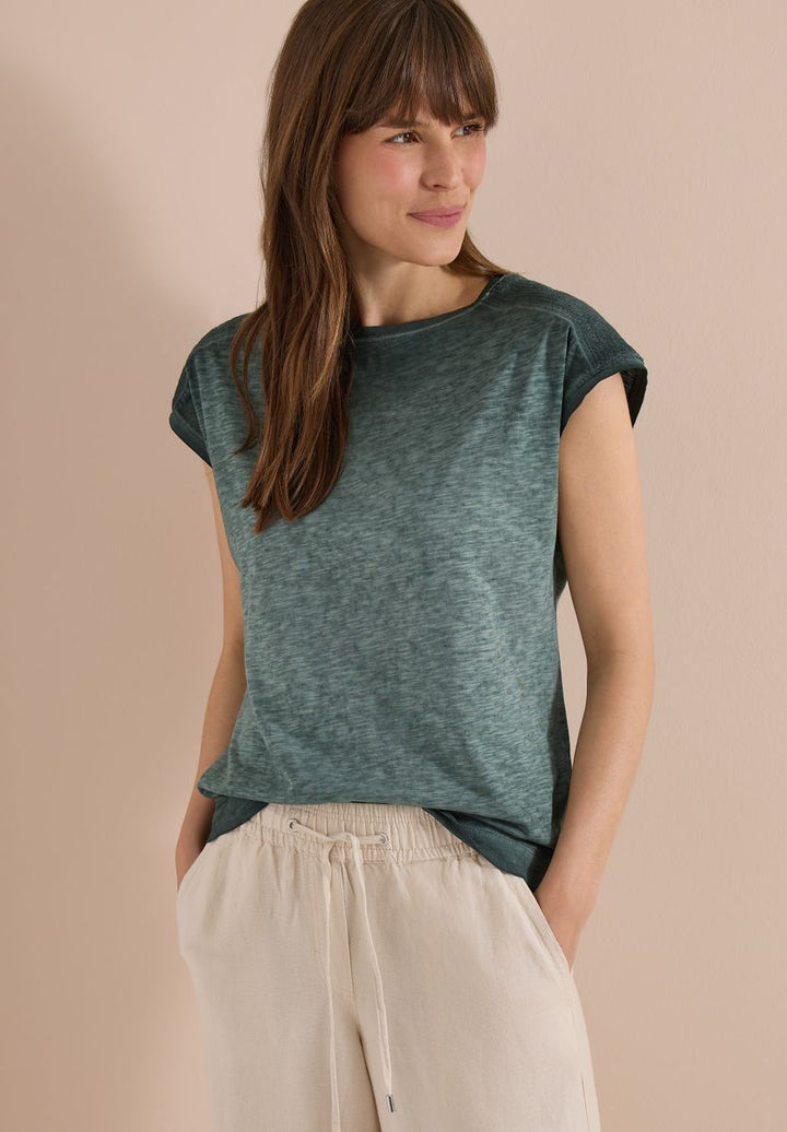 T-Shirt aus Jersey im Garment Dye Look