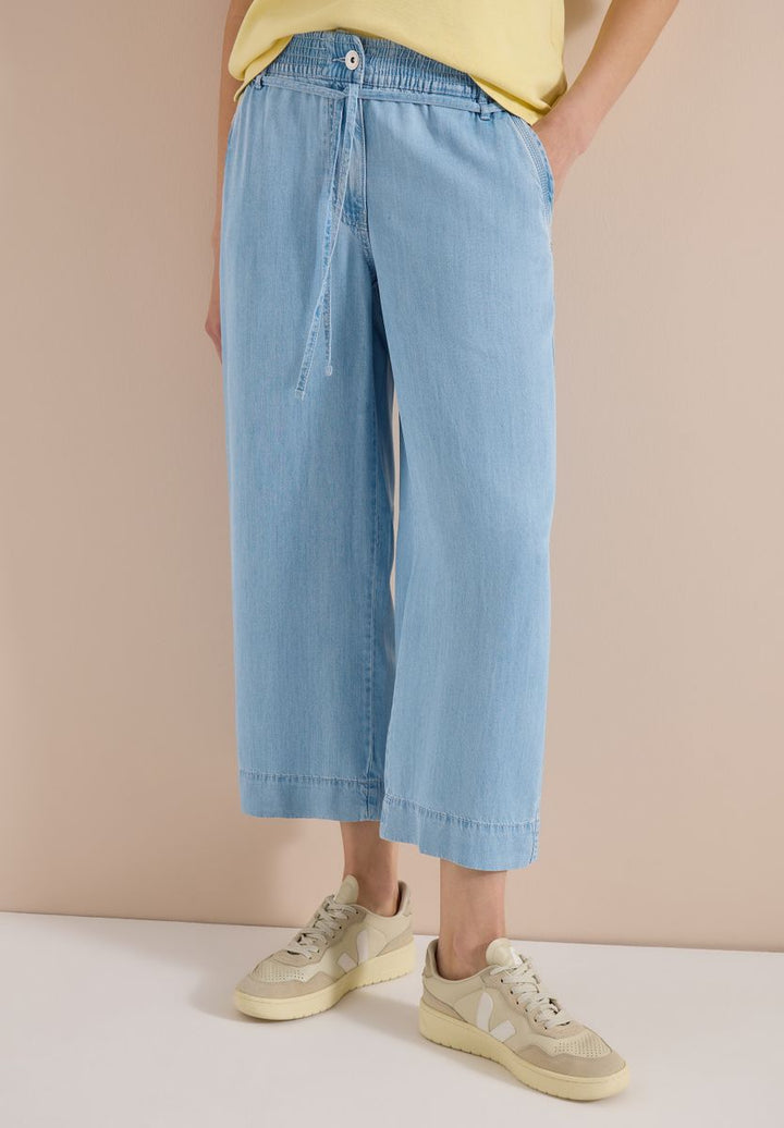 High Waist Wide Leg Hose im Washed-Look