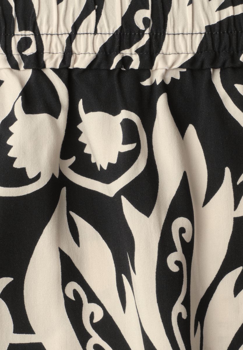 Midi-Rock mit Volants und Print