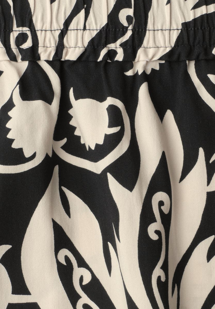Midi-Rock mit Volants und Print
