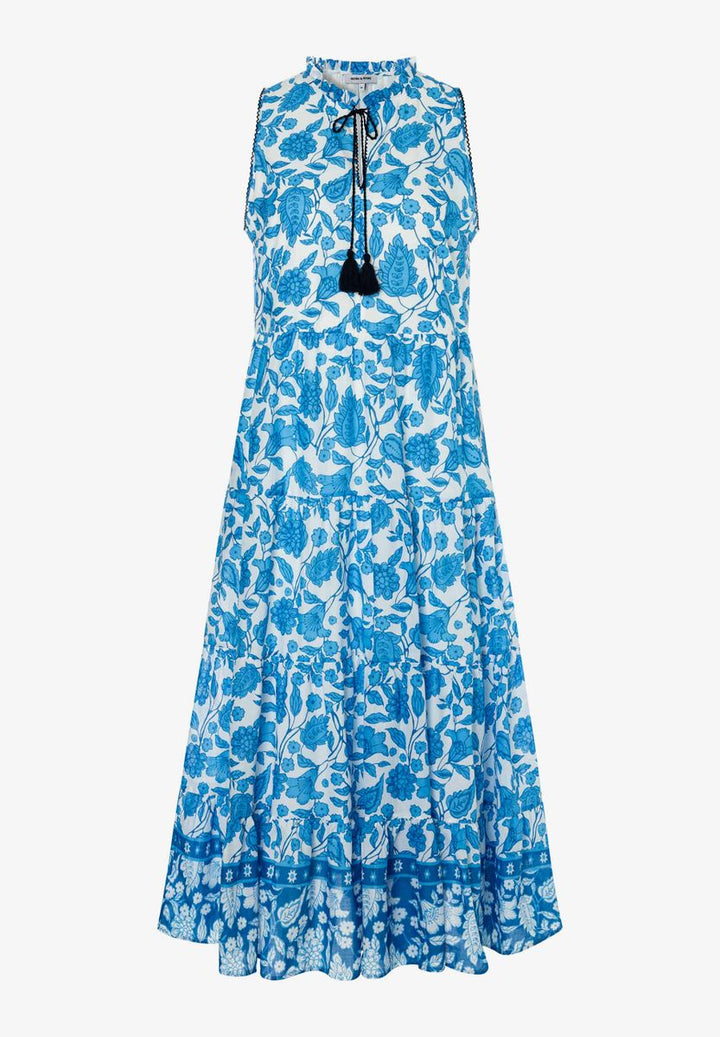 Sommerkleid mit blau/weiß Print