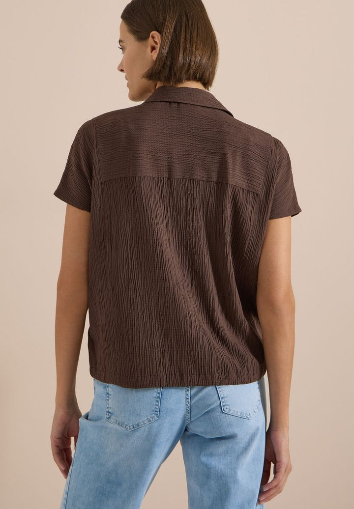 Dropped Shoulder Hemdbluse in Unifarbe