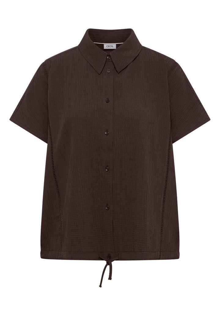Dropped Shoulder Hemdbluse in Unifarbe
