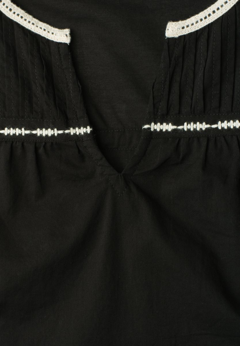 Blusentop mit Split Neck und Embroidery