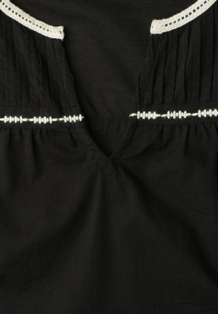 Blusentop mit Split Neck und Embroidery