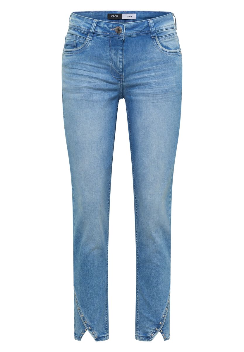 Straight Leg Jeans mit Nietendetails