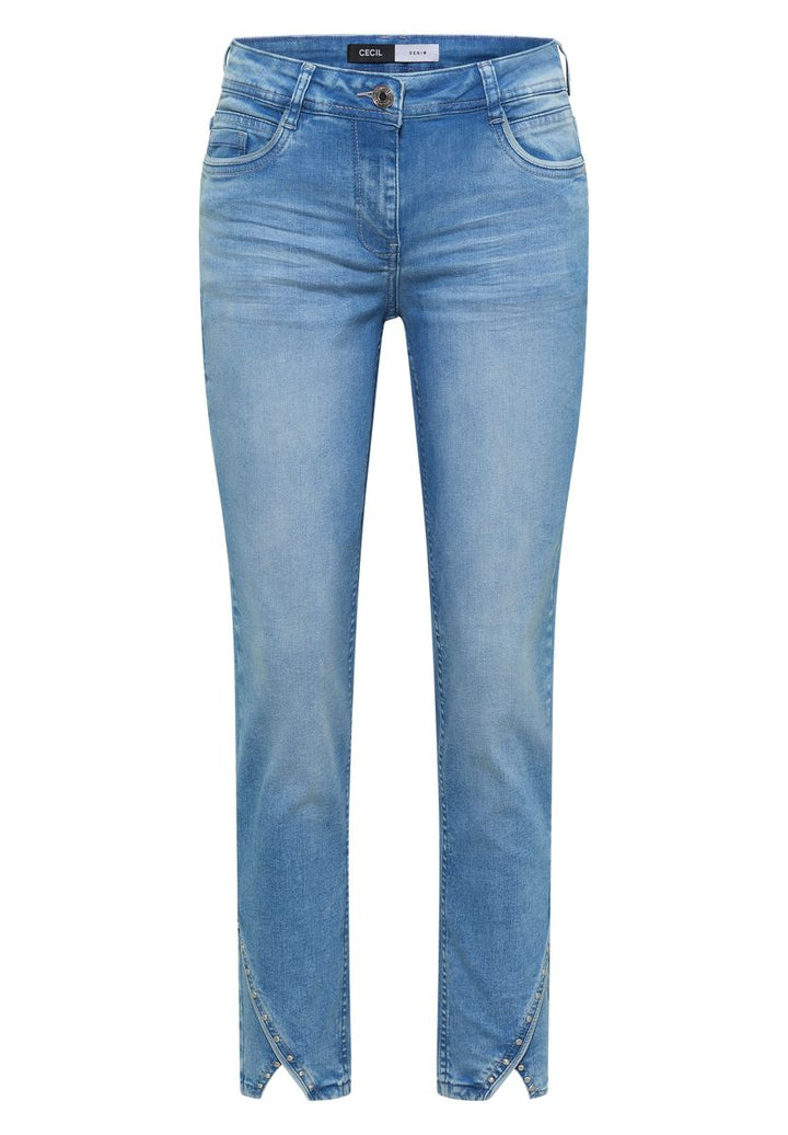Straight Leg Jeans mit Nietendetails