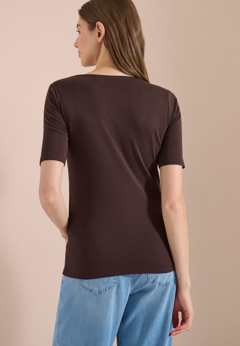 Basic T-Shirt mit Rundhals in Unifarbe