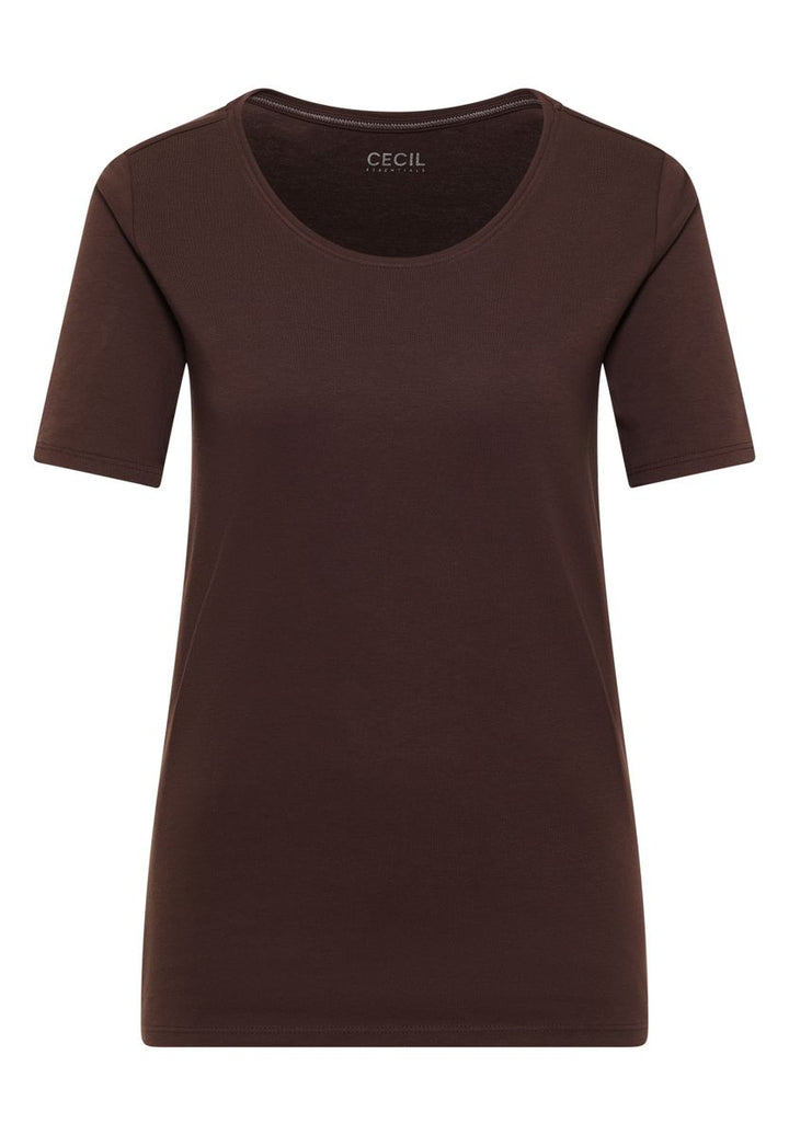 Basic T-Shirt mit Rundhals in Unifarbe