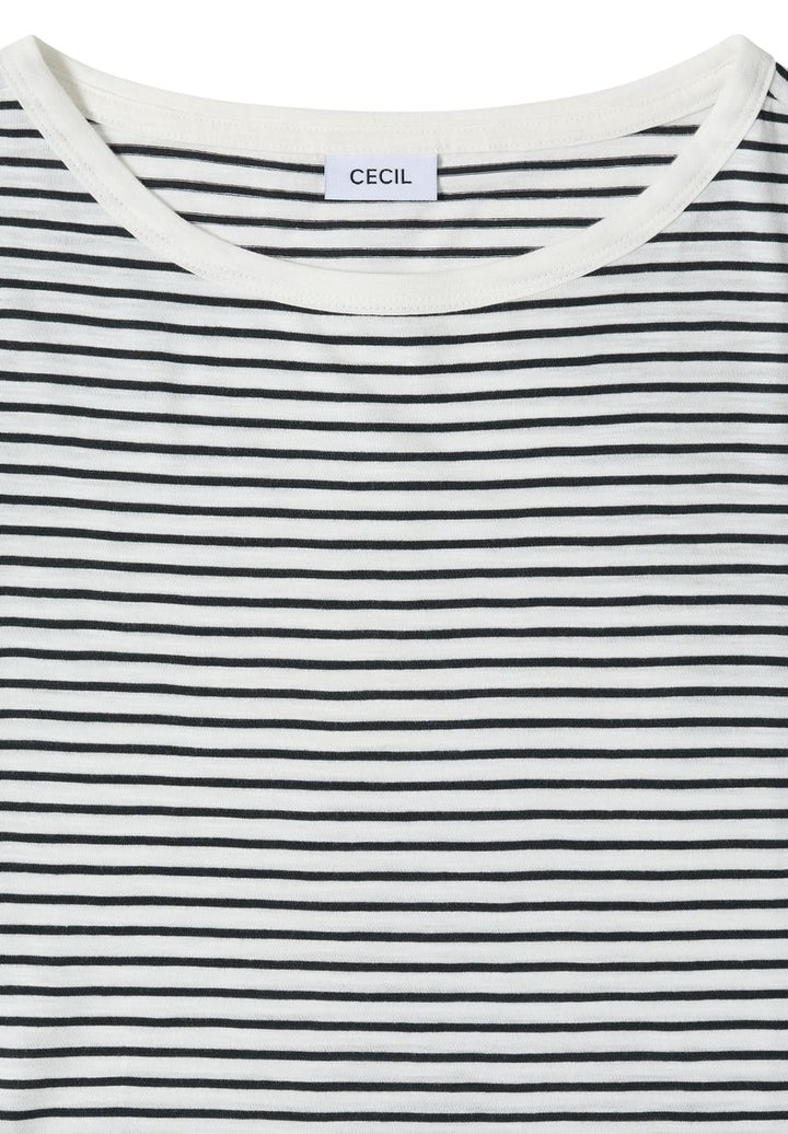 T-Shirt mit Boat Neck und Streifen