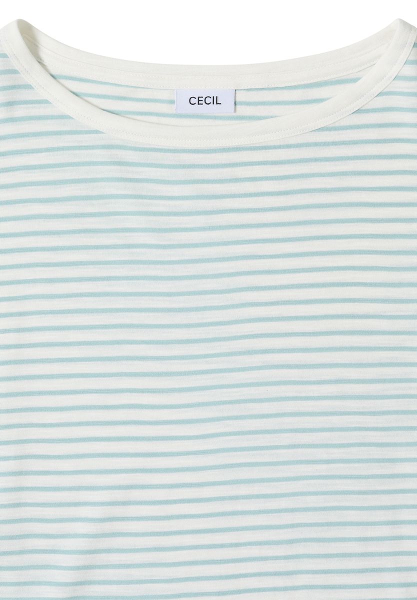 T-Shirt mit Boat Neck und Streifen