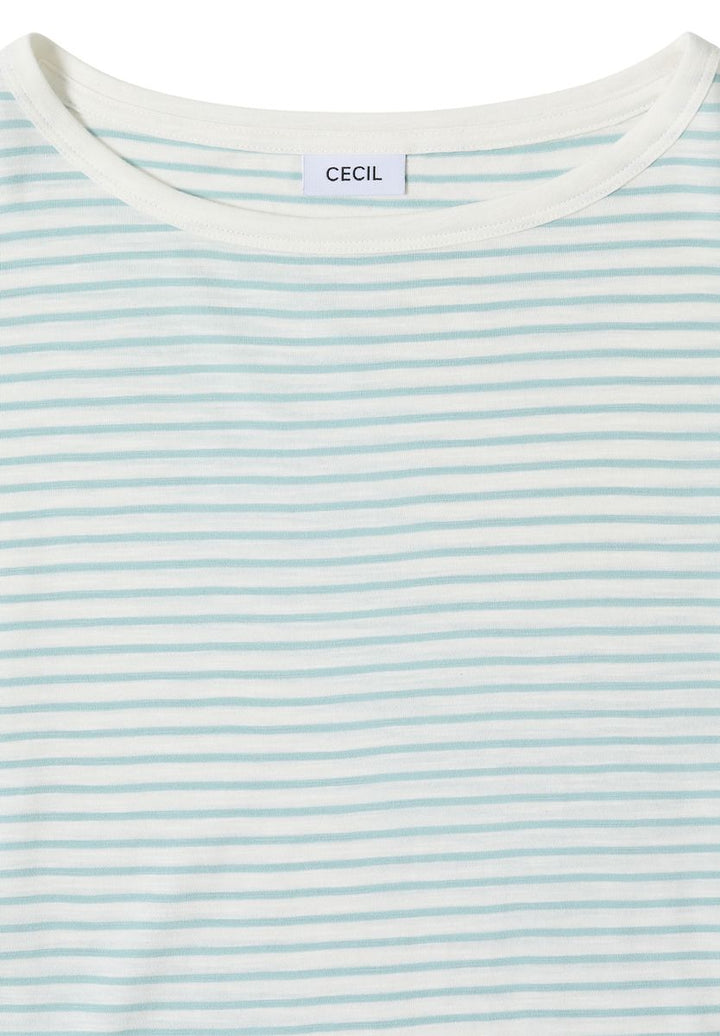 T-Shirt mit Boat Neck und Streifen