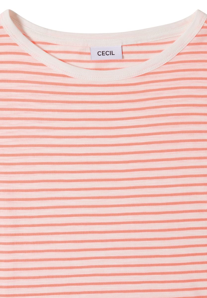 T-Shirt mit Boat Neck und Streifen