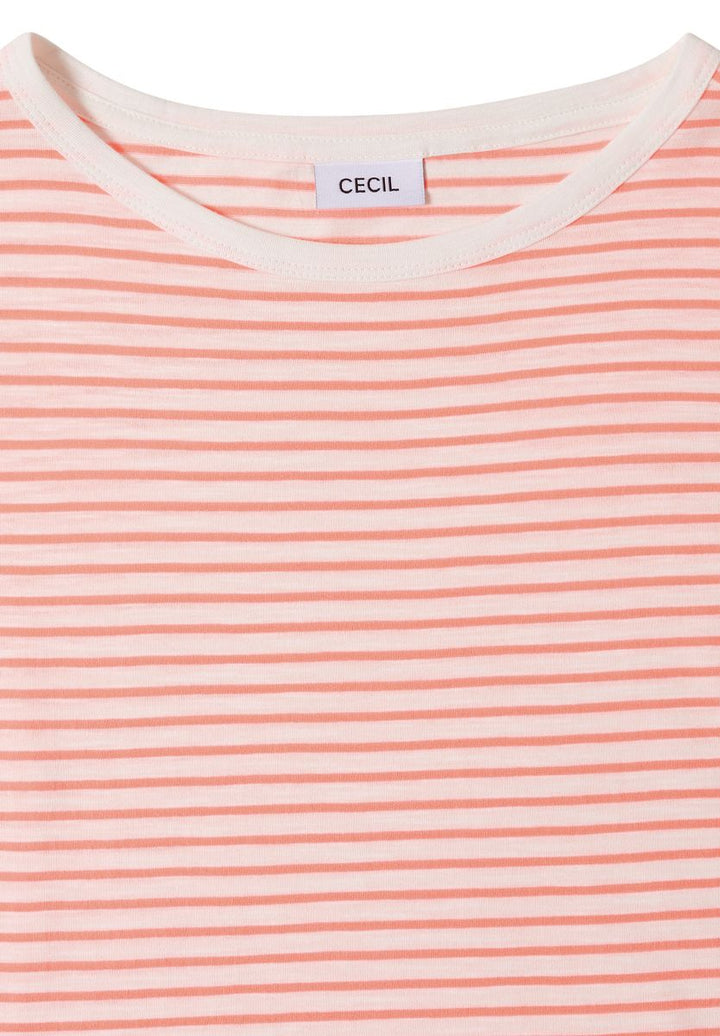 T-Shirt mit Boat Neck und Streifen