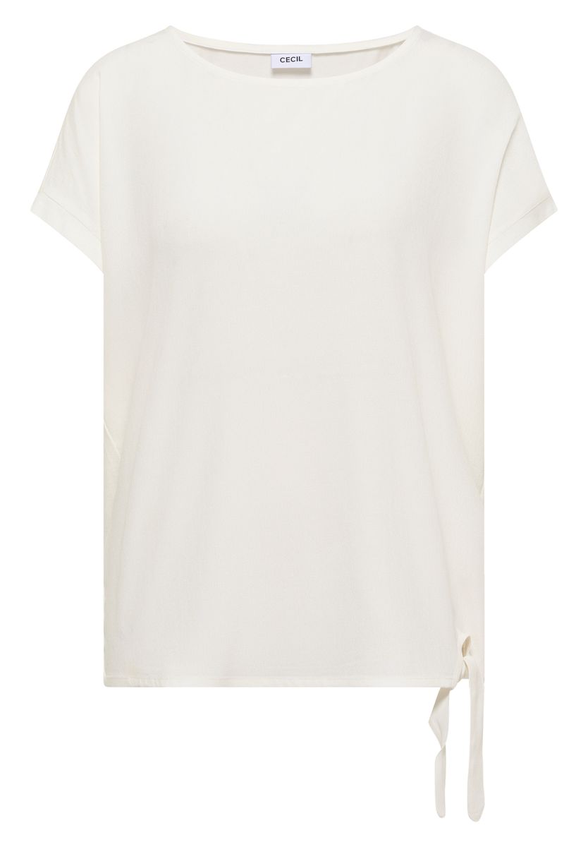 Bluse mit Rundhals und Knotendetail