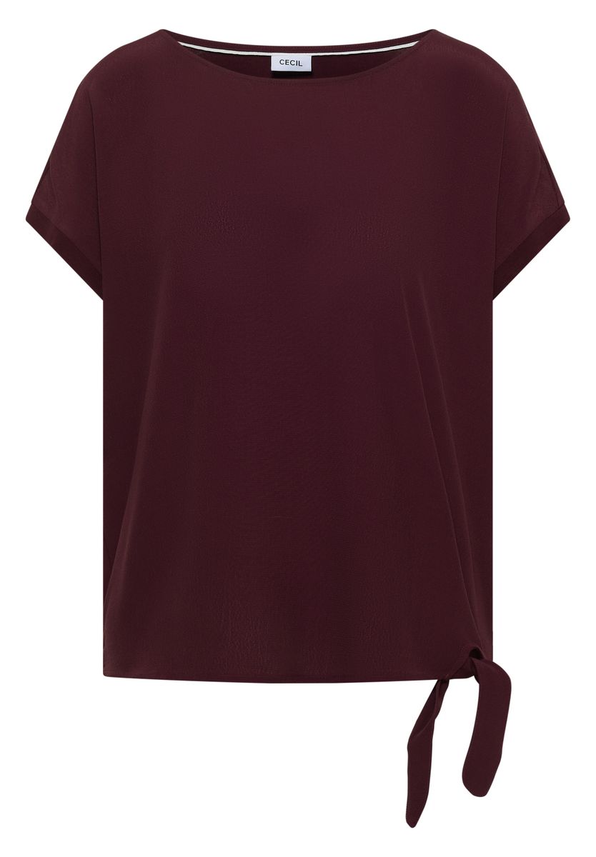 Bluse mit Rundhals und Knotendetail