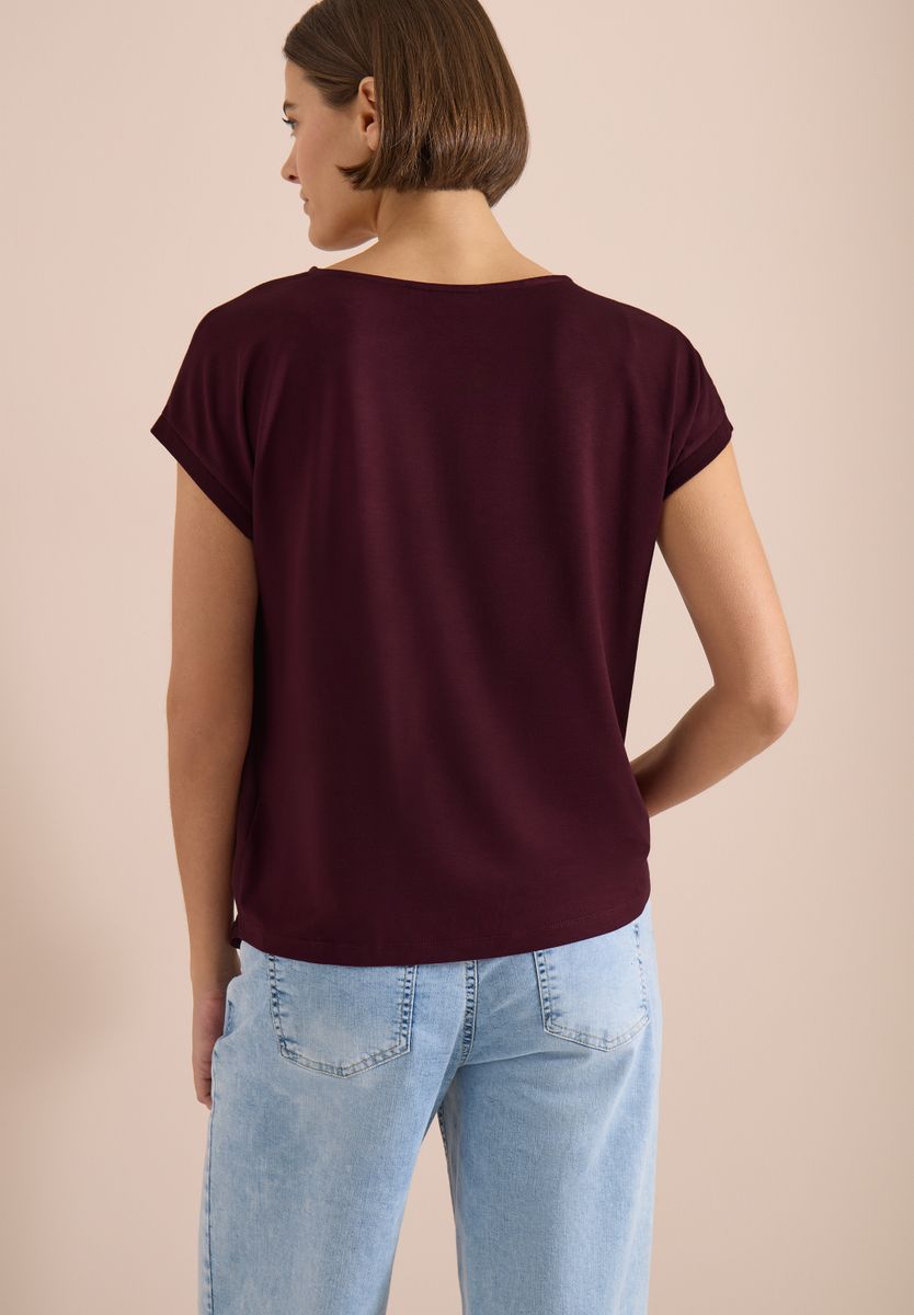 Bluse mit Rundhals und Knotendetail