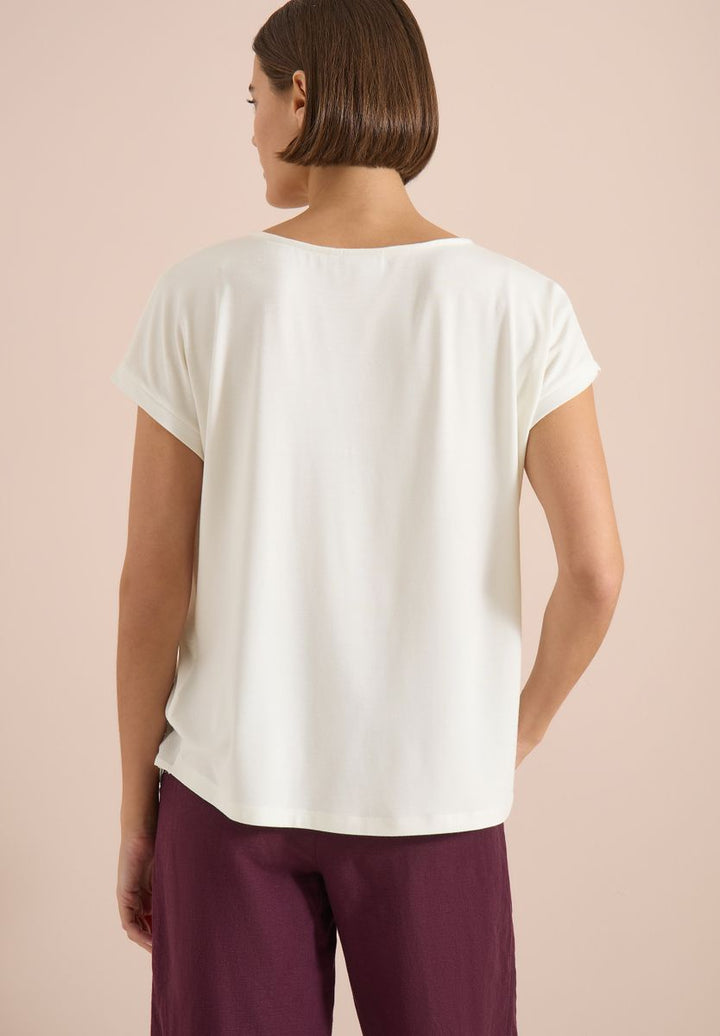 Bluse mit Rundhals und Knotendetail