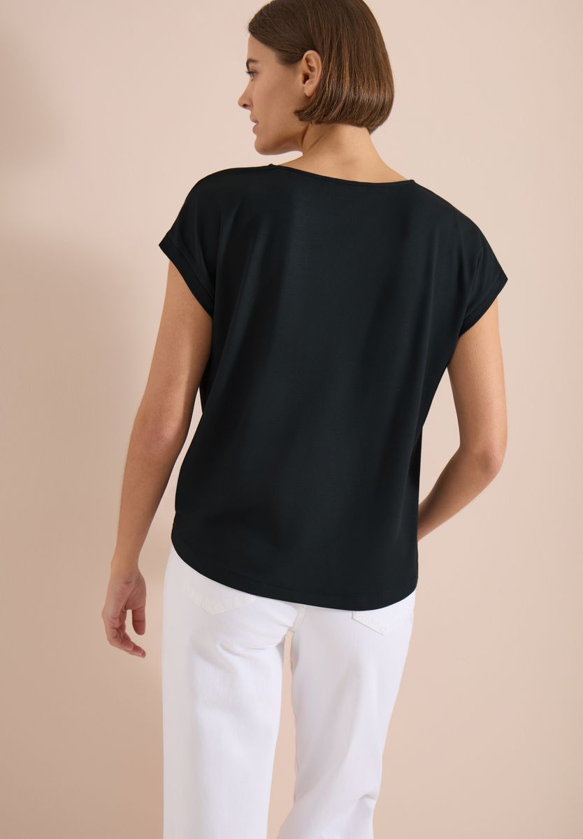 Bluse mit Rundhals und Knotendetail