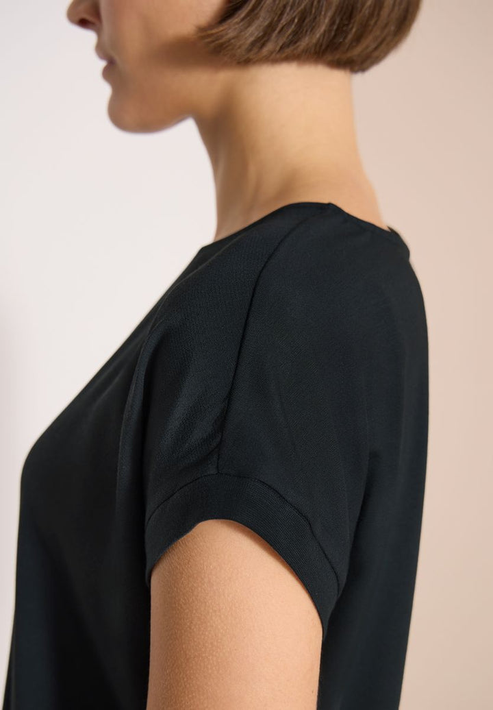 Bluse mit Rundhals und Knotendetail
