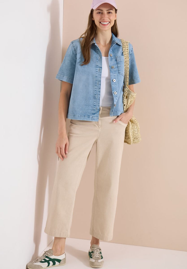 Kurzarm Overshirt mit Knopfleiste